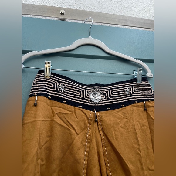 M110 // Y2K Vintage Handmade Thailand Boho Embellished Pants // One Size - Picture 3 of 8